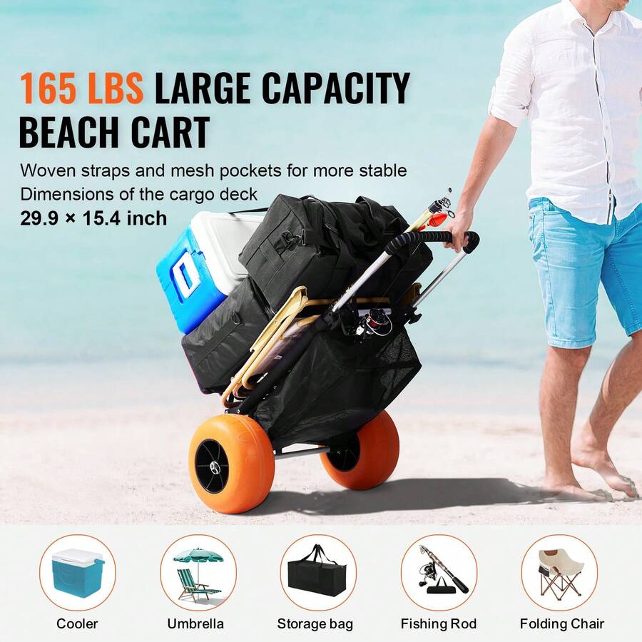 Chariot de plage avec grandes  - Heavy Equipment Tires avis et prix